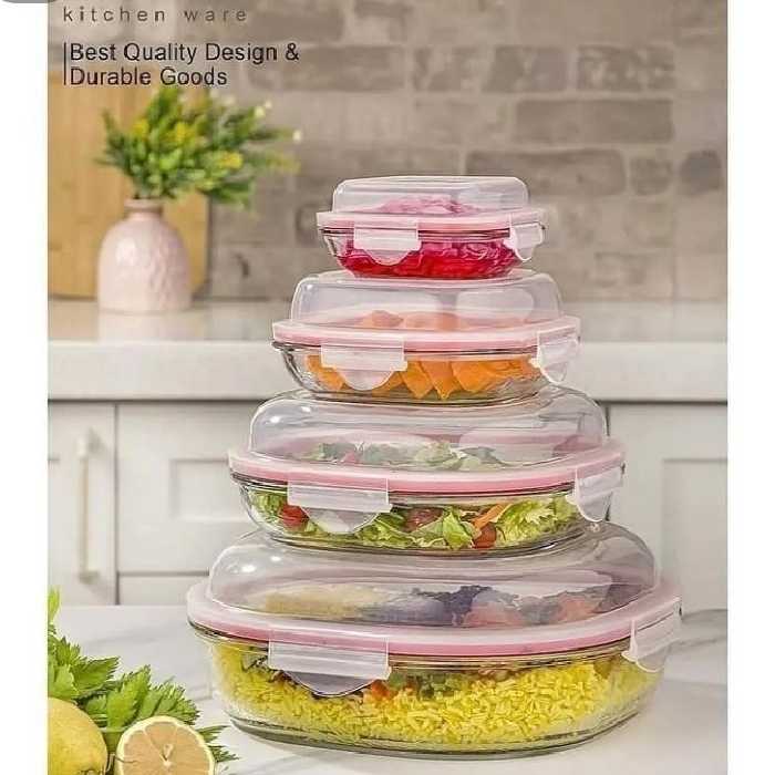 ست ظرف شیشه ای 4 عددی لیمون 