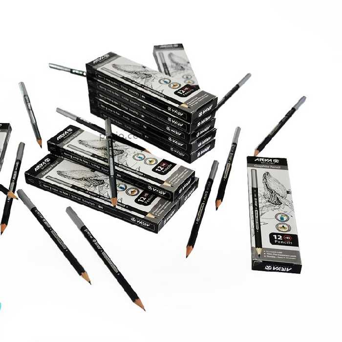 مداد مشکی آریا 12 عددی