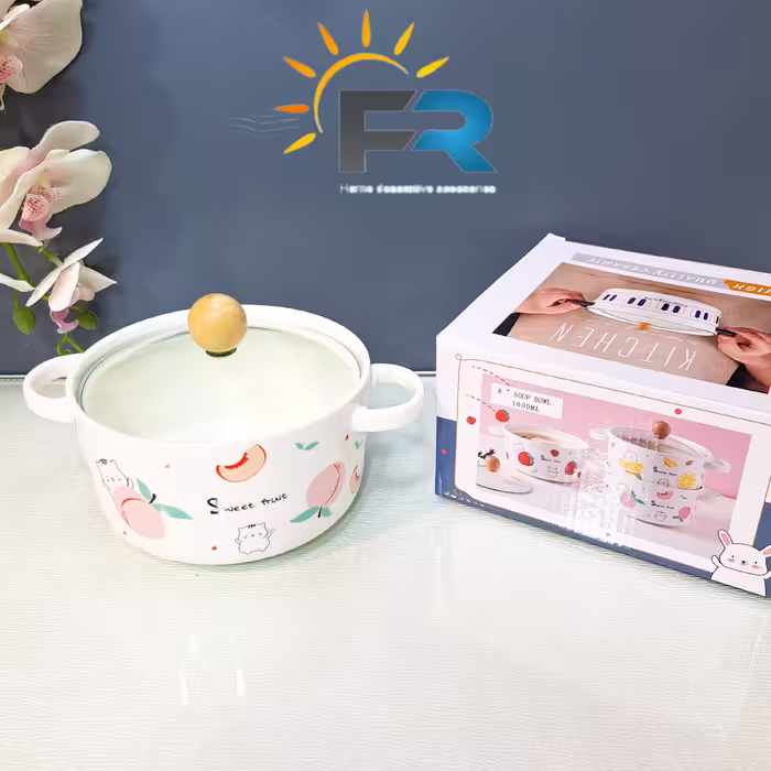 قابلمه سرامیکی میوه ای هلو وهندوانه
