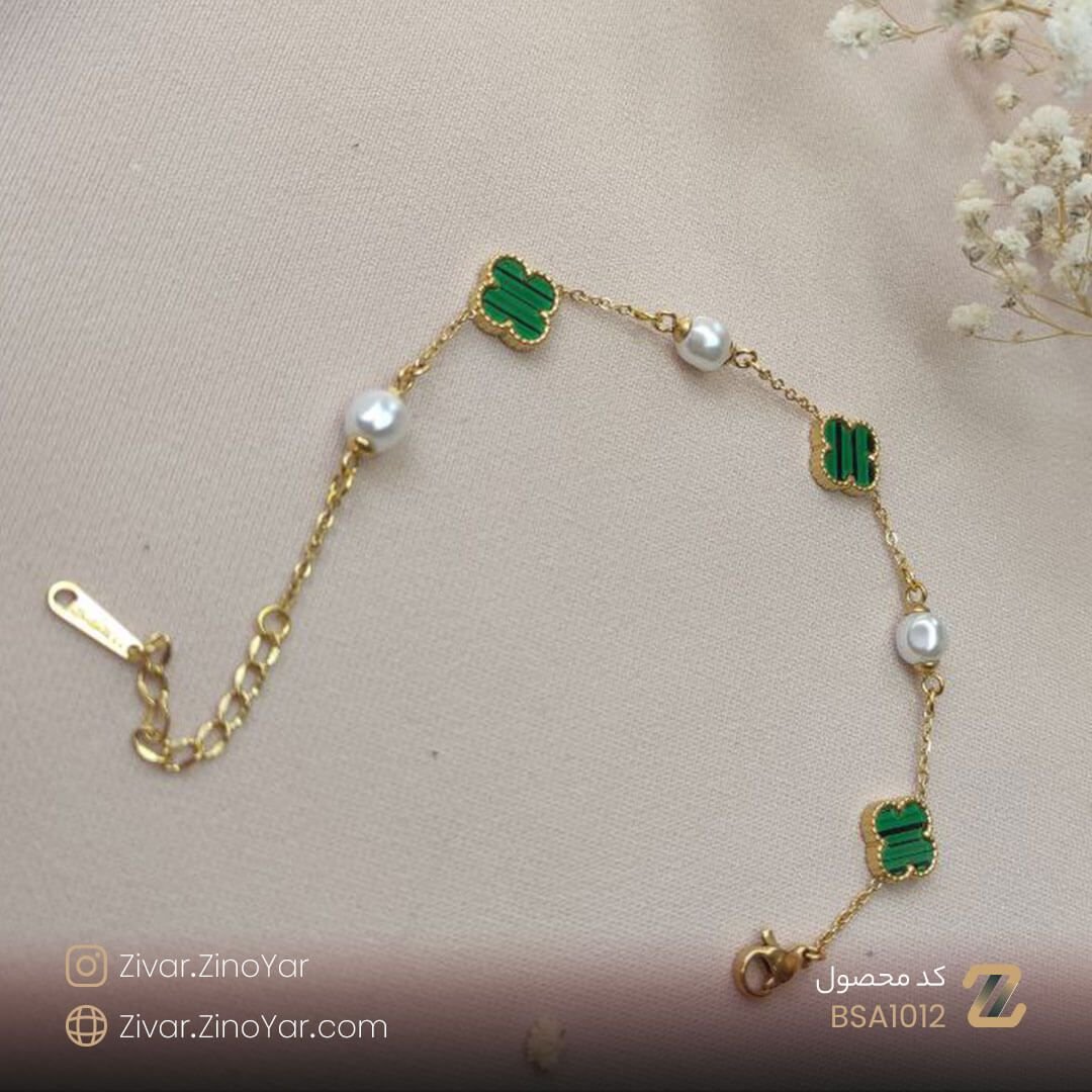 دستبند ونکلیف سبز استیل – کد BSA1012
- بدلیجات 
