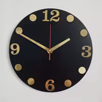 ساعت دیواری ام دی اف مشکی 30 سانتی