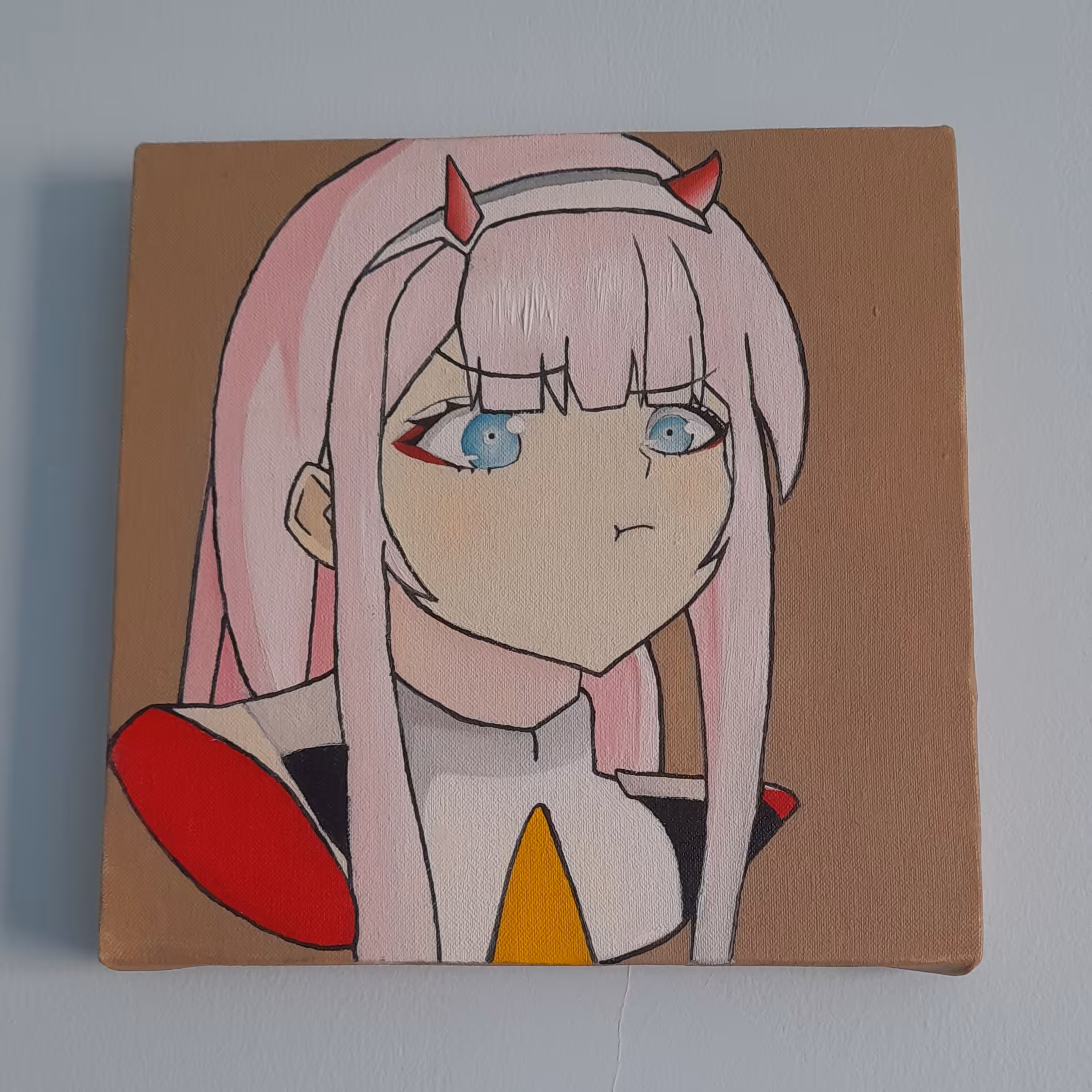نقاشی انیمه با رنگ روغن روی بوم