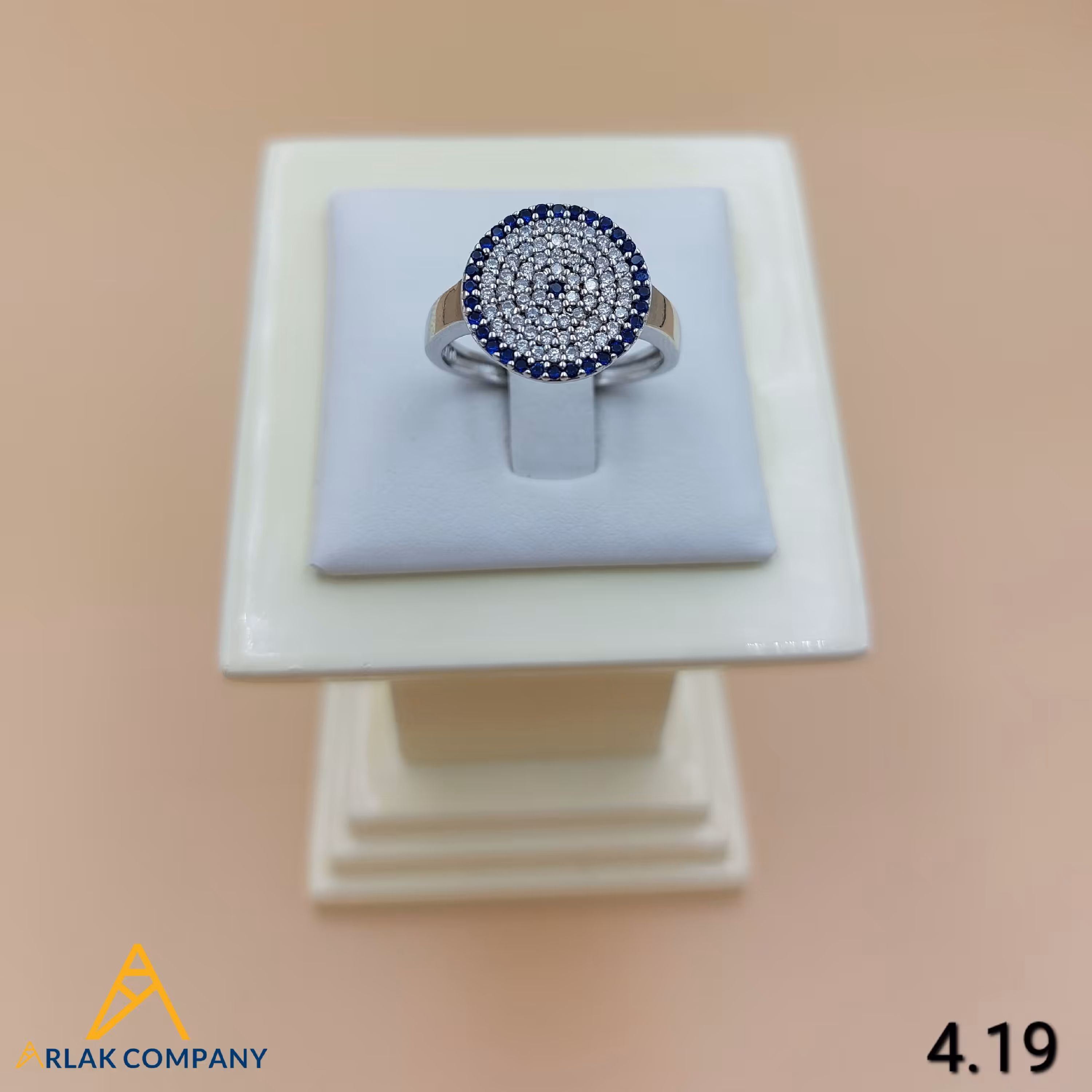 انگشتر  زنانه طرح چشم نظر نقره 