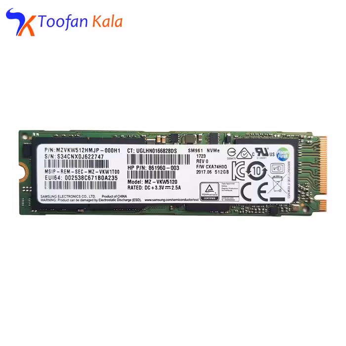 اس اس دی اینترنال سامسونگ مدل NVME ظرفیت 512 گیگابایت