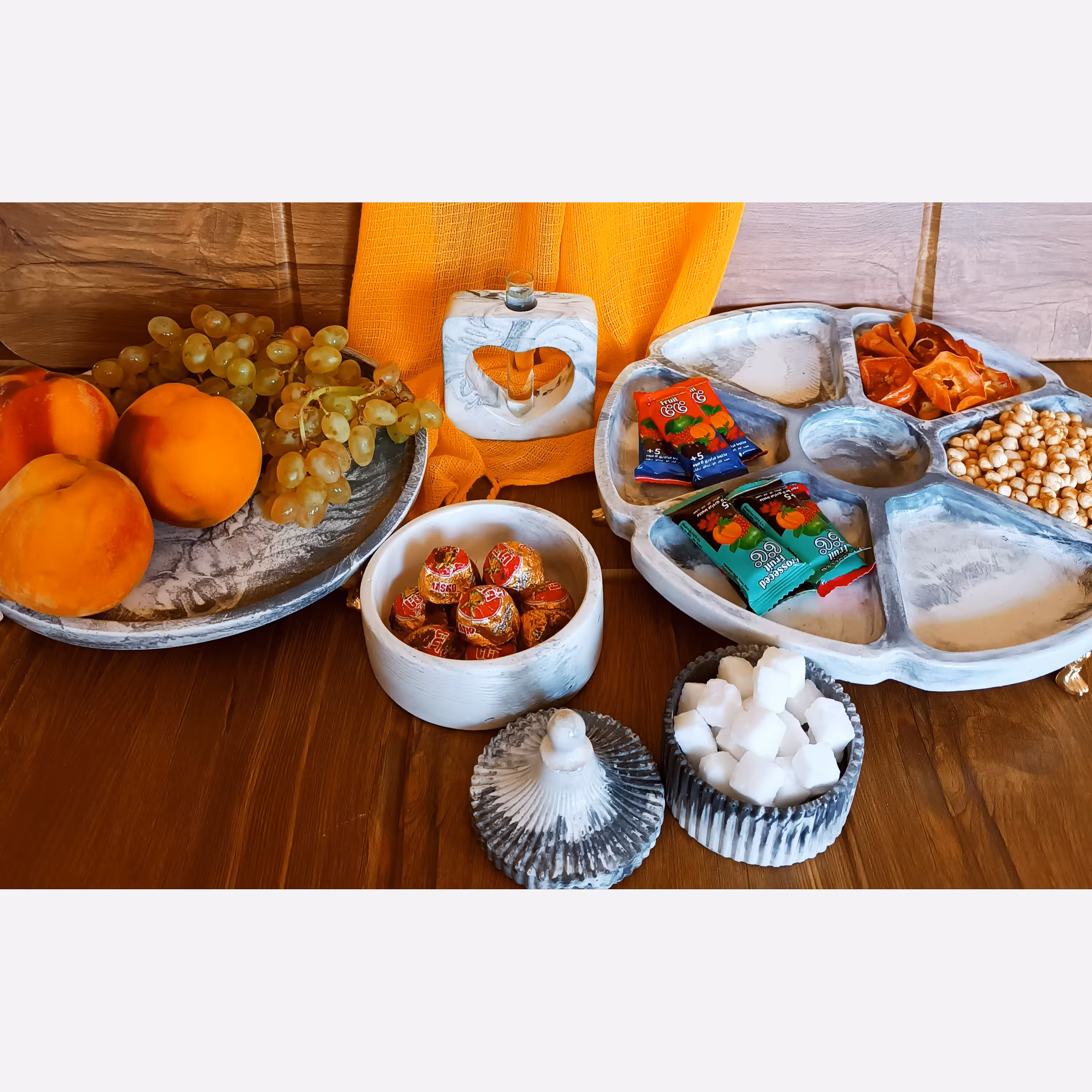 ست پذیرایی سنگ مصنوعی پایه فلزی 