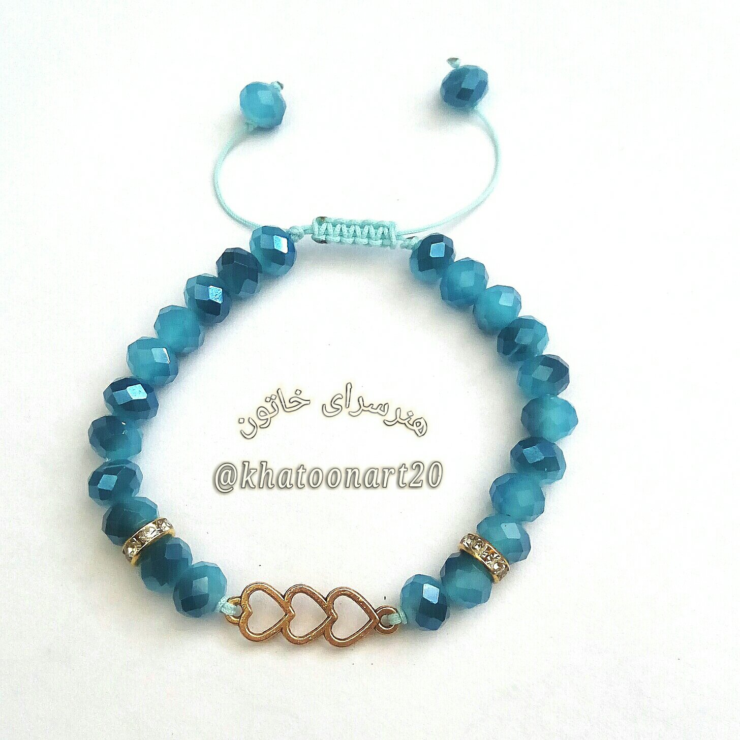 دستبند کریستالی آبی