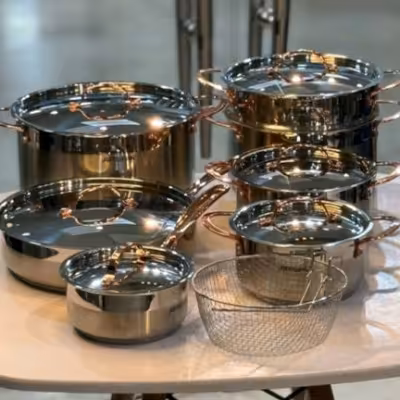 سرویس قابلمه استیل عرشیا 14پارچه