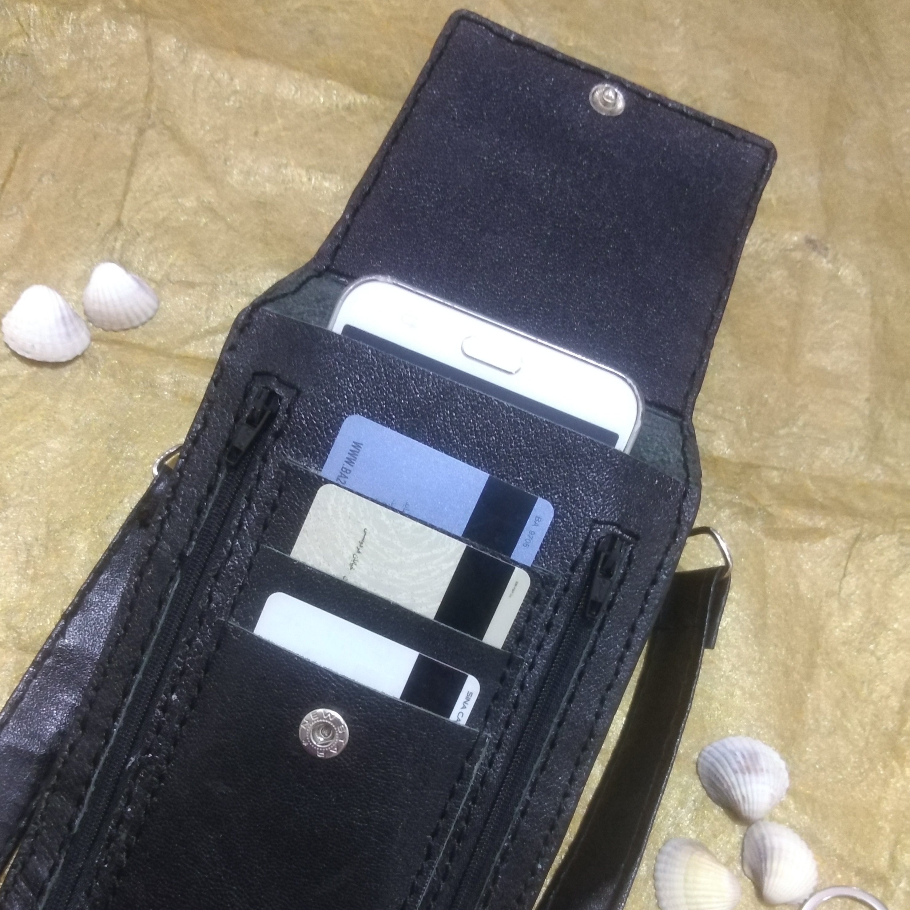 ست کیف جاموبایلی و جا سوییچی چرم