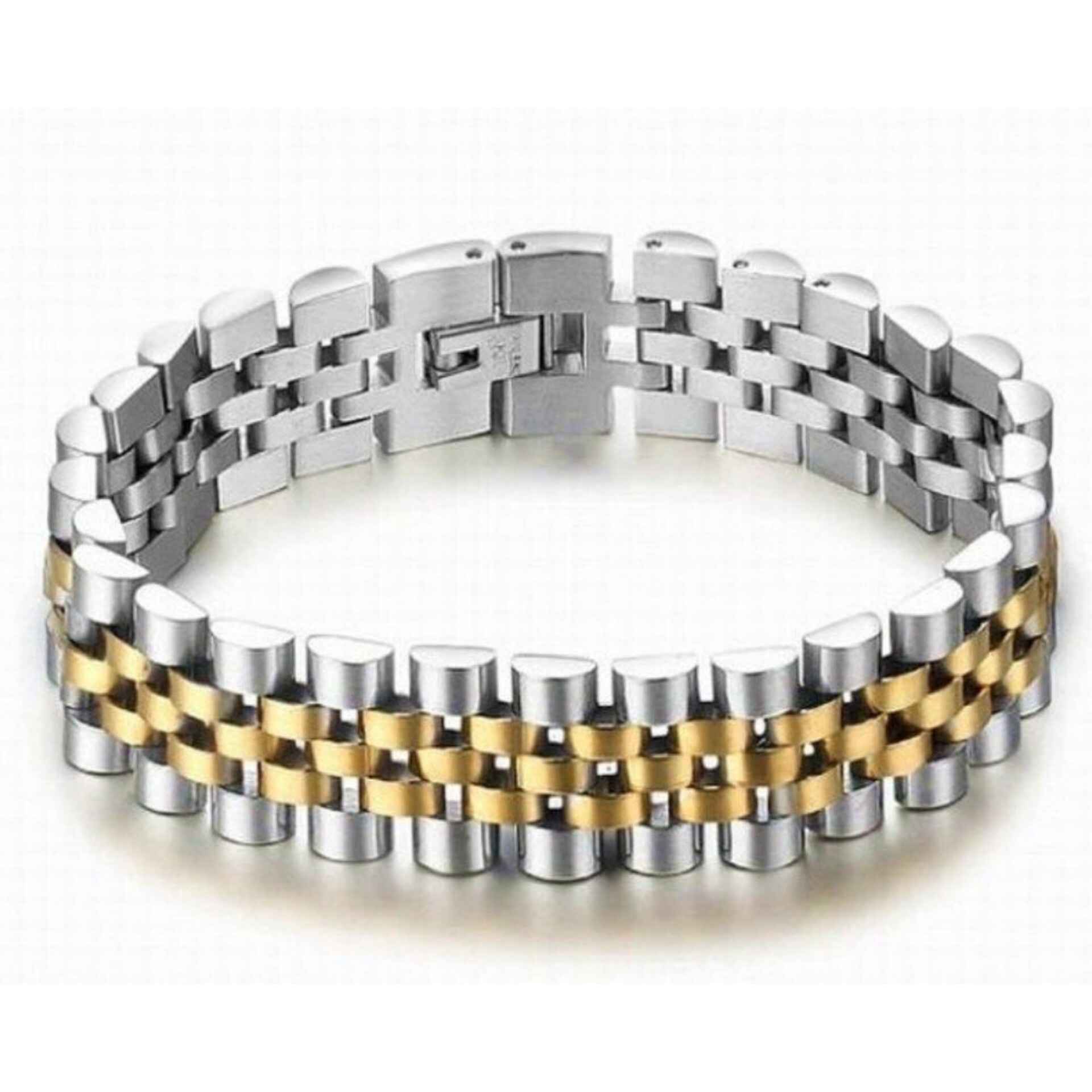 دستبند رولکس دو رنگ 12 میل 