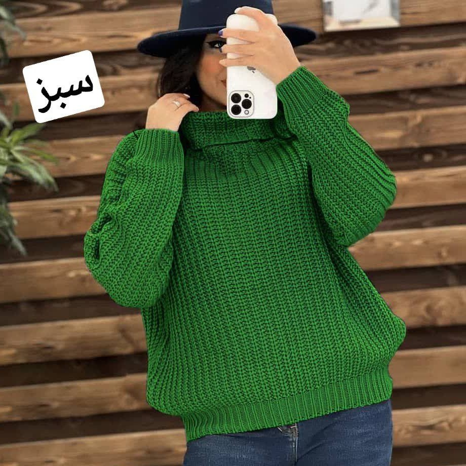 بافت یقه شل کد45315 ( لباس زمستانه بافت ژاکت بافتنی هودی ژاکت کت گرم کن پلیور