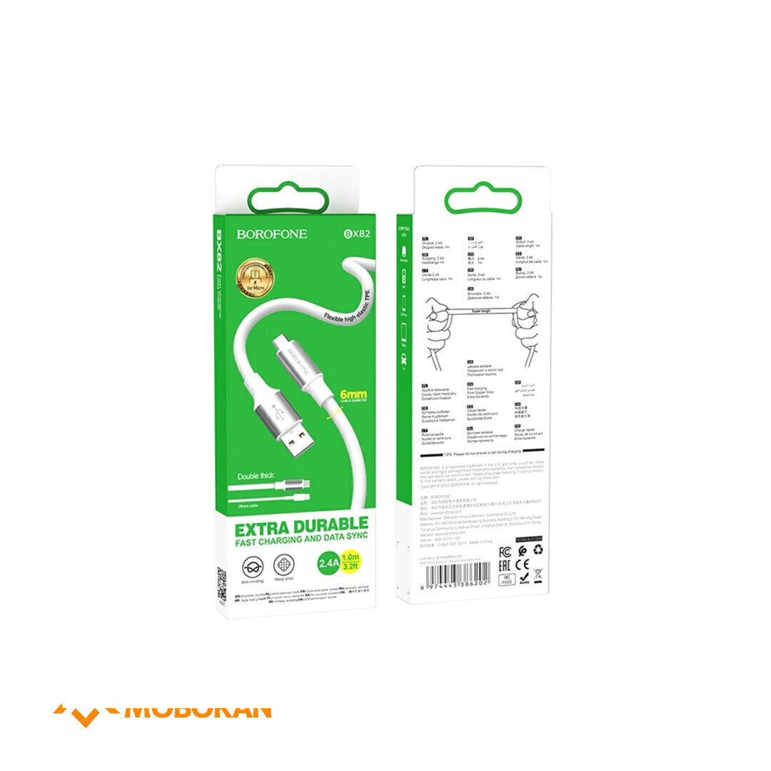 کابل تبدیل USB-C به MICROUSB بروفون مدل BX82 طول 1 متر | موبوران