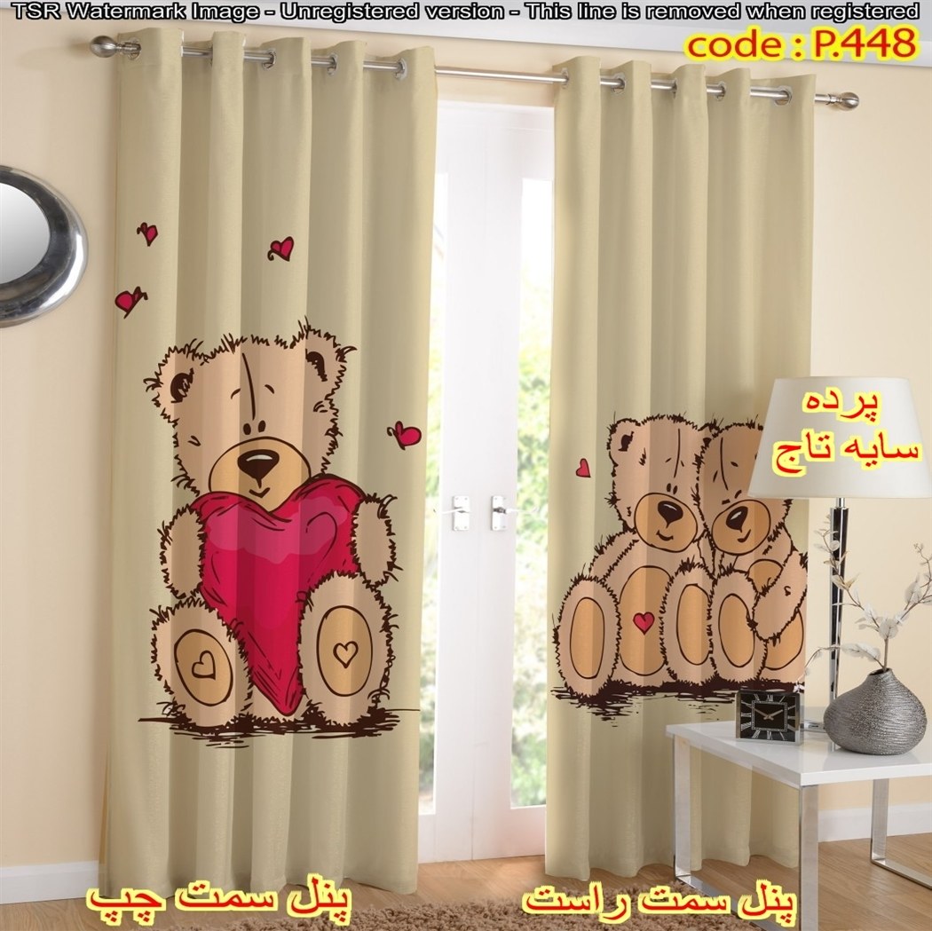 پرده هازان چاپی کد 448 هر پنل عرض 140 ارتفاع 290
