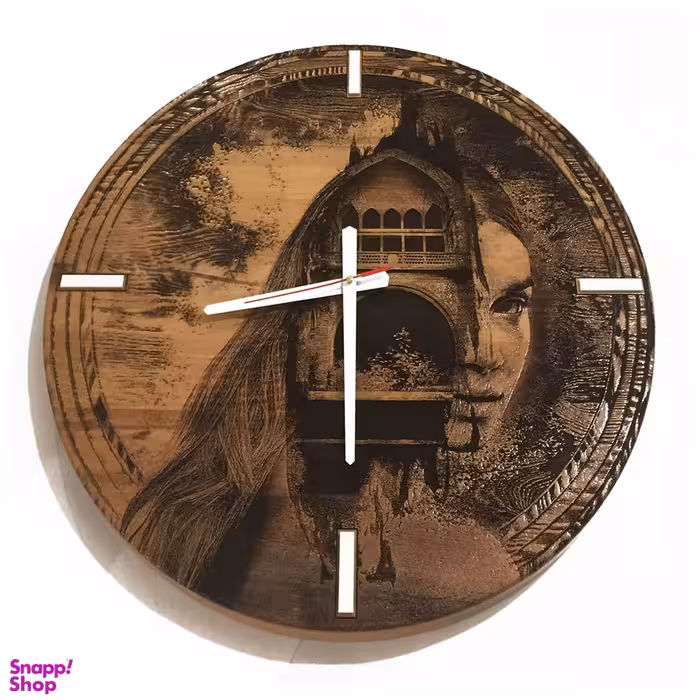 ساعت دیواری چارگوش طرح نگارین بانو مدل cw18