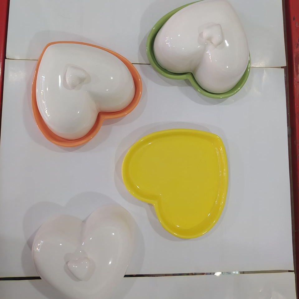 صبحانه خوری سرامیکی قلبی رنگی