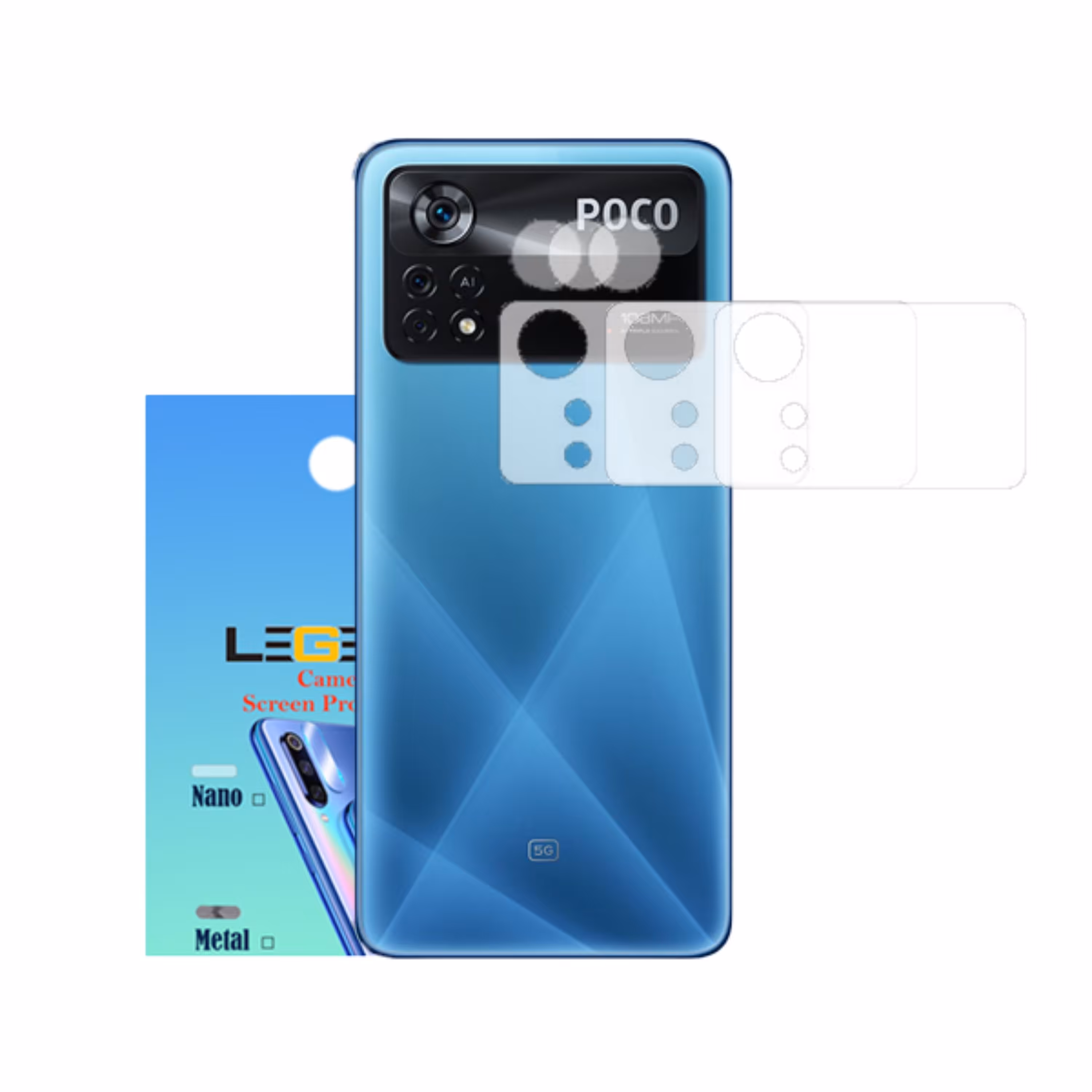 محافظ لنز دوربین لجند مدل نانو گلس مناسب موبایل شیائومی Poco X4 Pro بسته 3 عددی