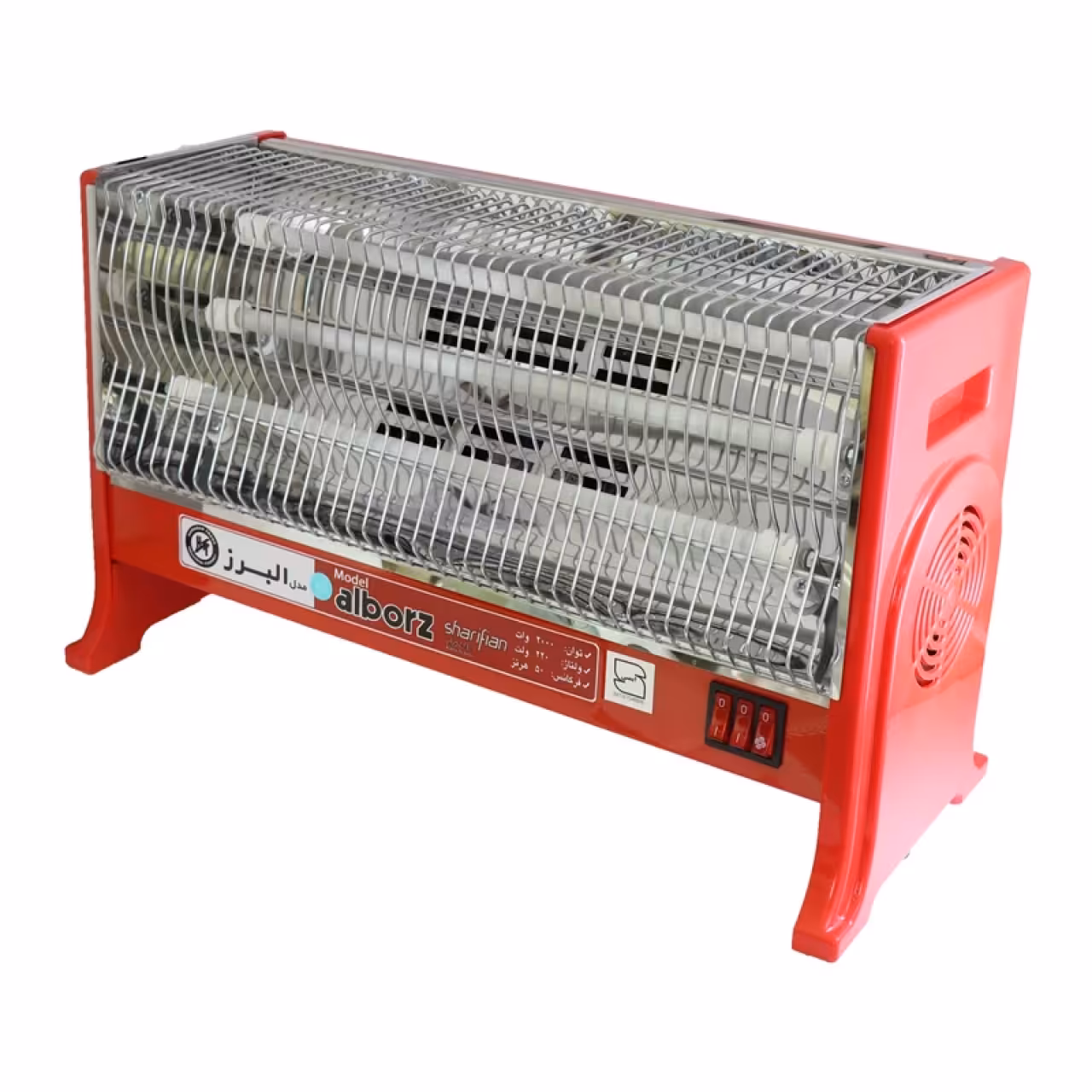 بخاری برقی 3 شعله ساده سفال البرز مدل 2000 وات