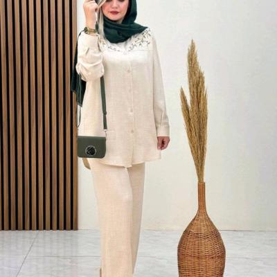مانتو شلوار زنانه شانتون مدل گل ریز