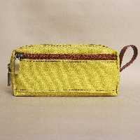 جامدادی برزنتی دو زیپ زرد کد 1271