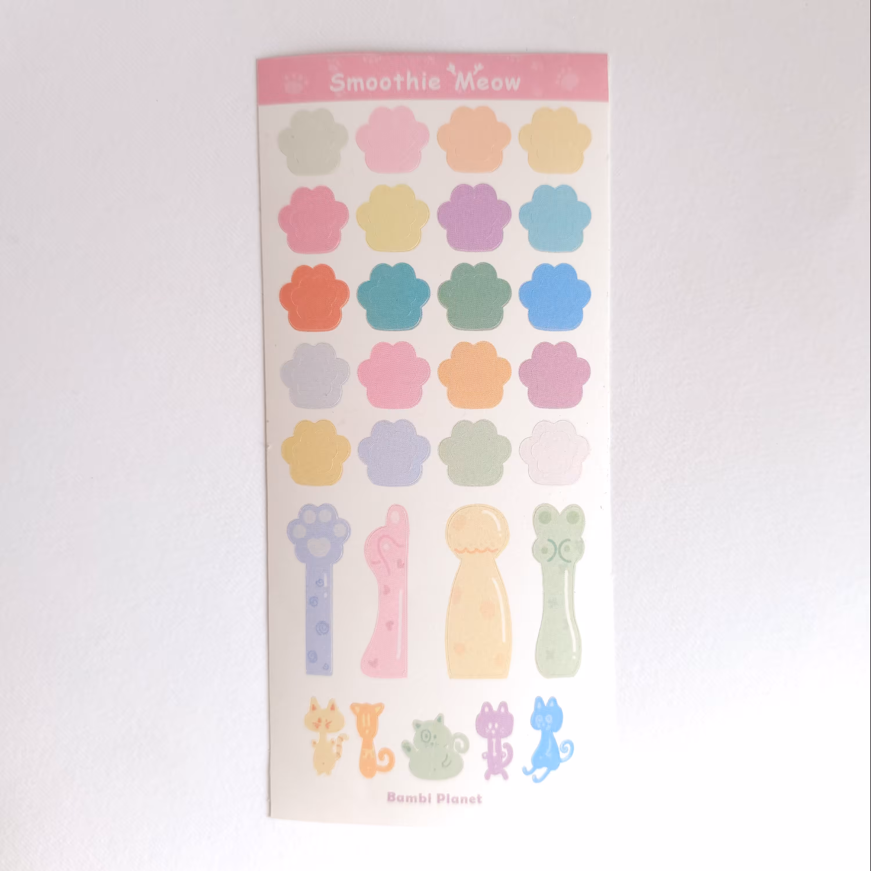 برچسب تم ساز پنجه گربه ای طیف رنگی  صورتی 