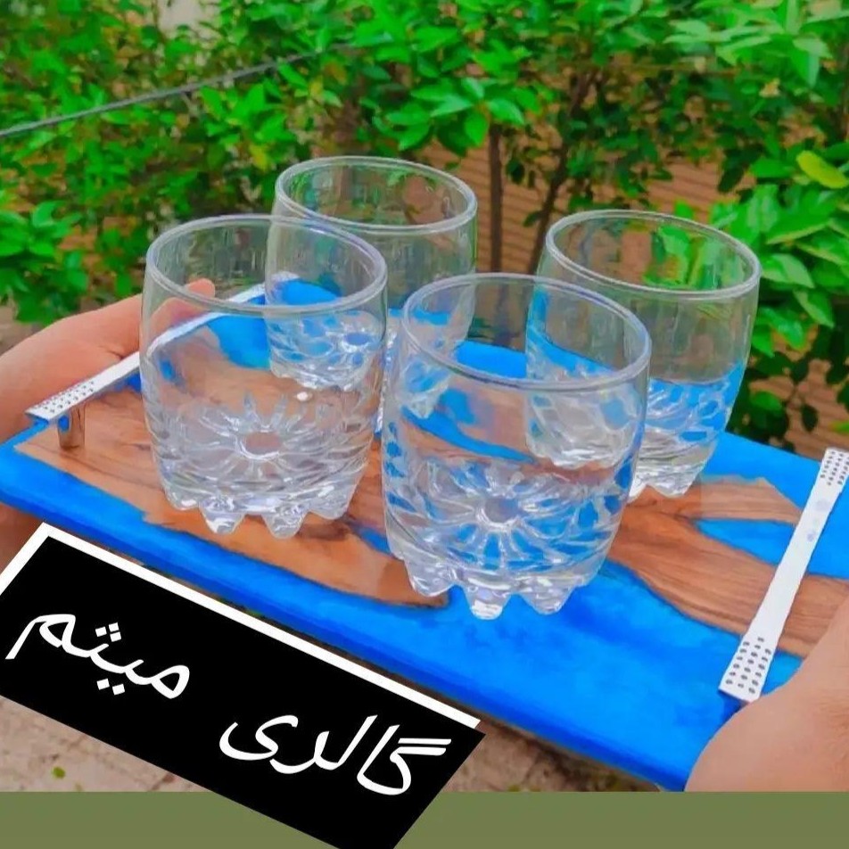 سینی طرح چوب و رزین سفارشی