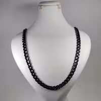 زنجیر کارتیر استیل مردانه مشکی طول 55 سانت رنگ ثابت بدون ایجاد حساسیت