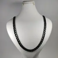زنجیر کارتیر استیل مردانه مشکی طول 55 سانت رنگ ثابت بدون ایجاد حساسیت