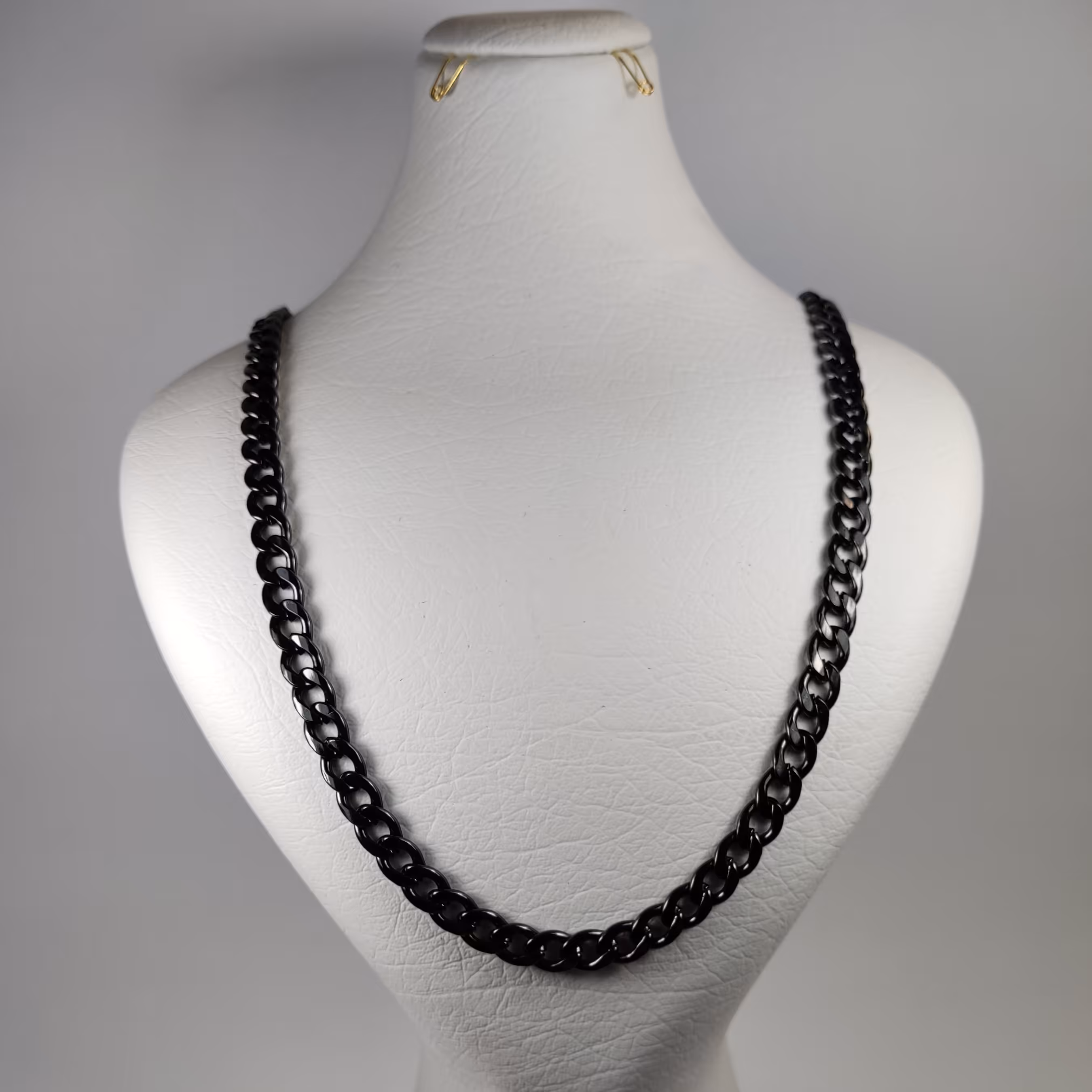 زنجیر کارتیر استیل مردانه مشکی طول 55 سانت رنگ ثابت بدون ایجاد حساسیت