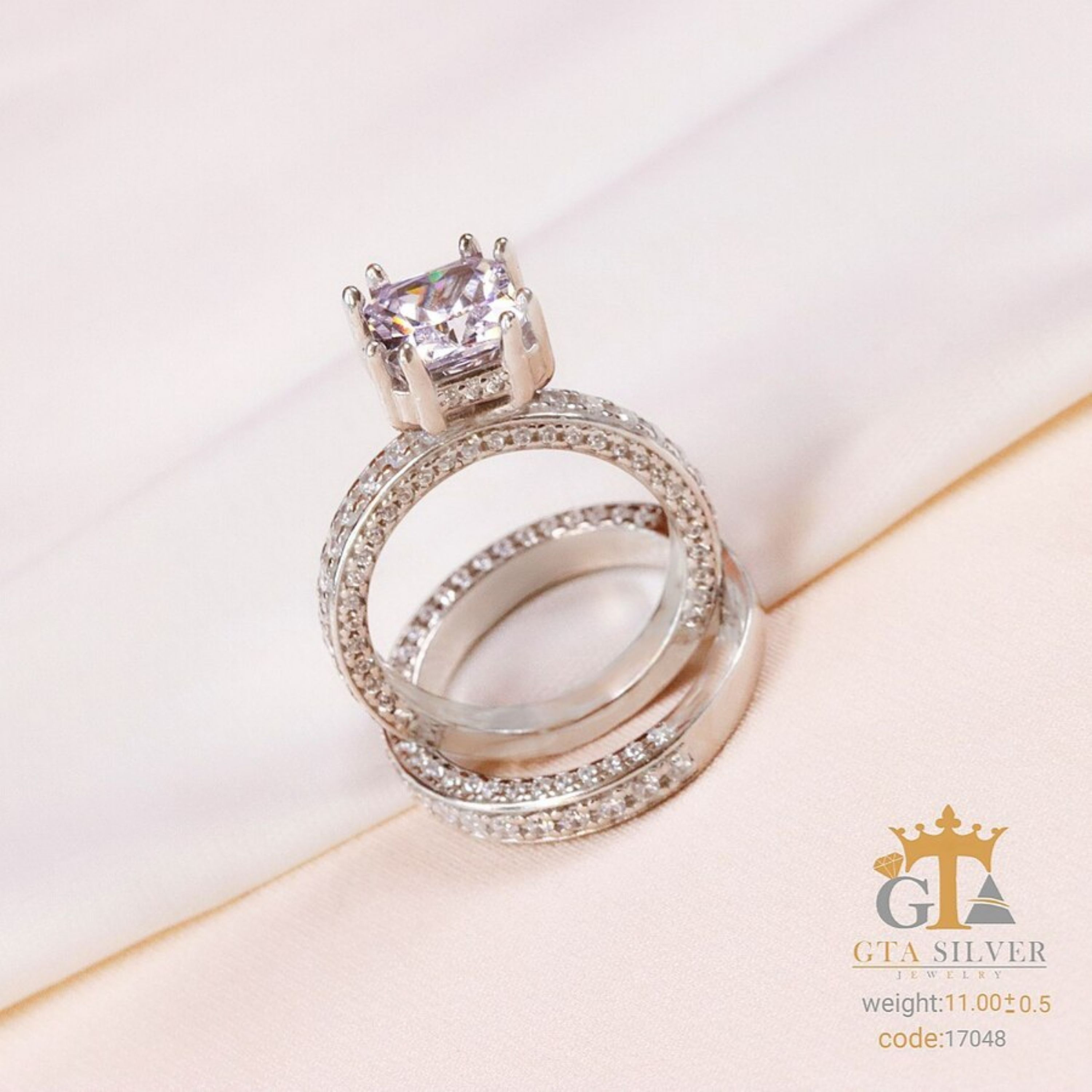 حلقه پشت حلقه نقره میکرو کد 17048-11.5