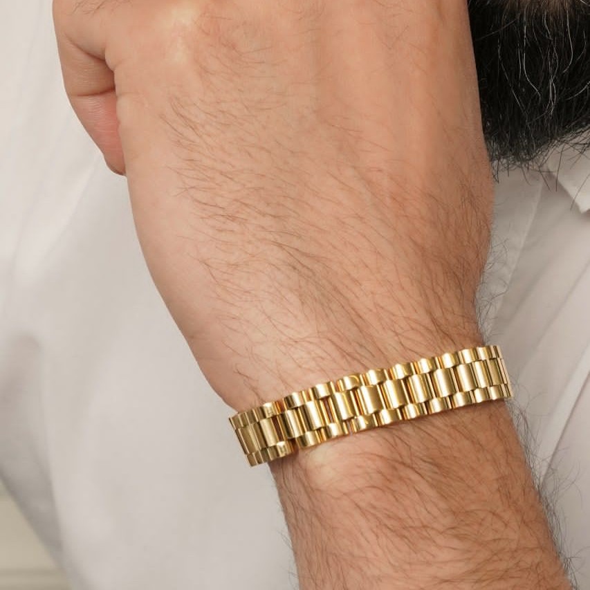 دستبند رولکس طلایی 11 میل 