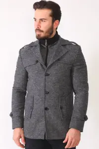 کت مشکی مردانه سیاه مانتو K7542 اورجینال Dewberry