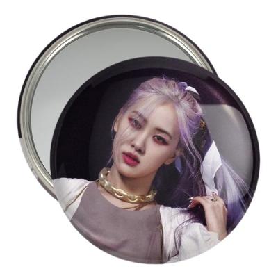 آینه جیبی خندالو مدل رزی بلک پینک Black Pink کد 14362