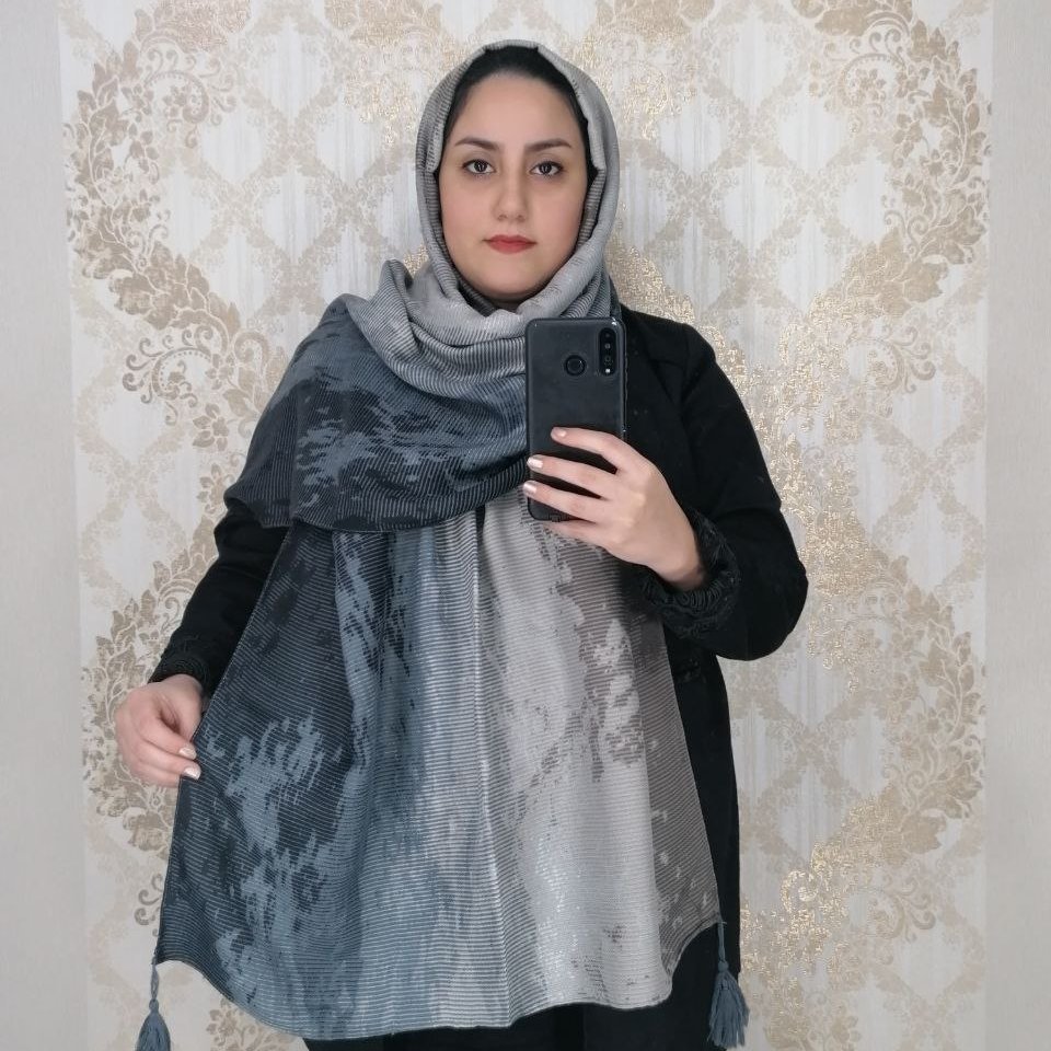 شال نخی منگوله دار پاییزه طیفی طوسی