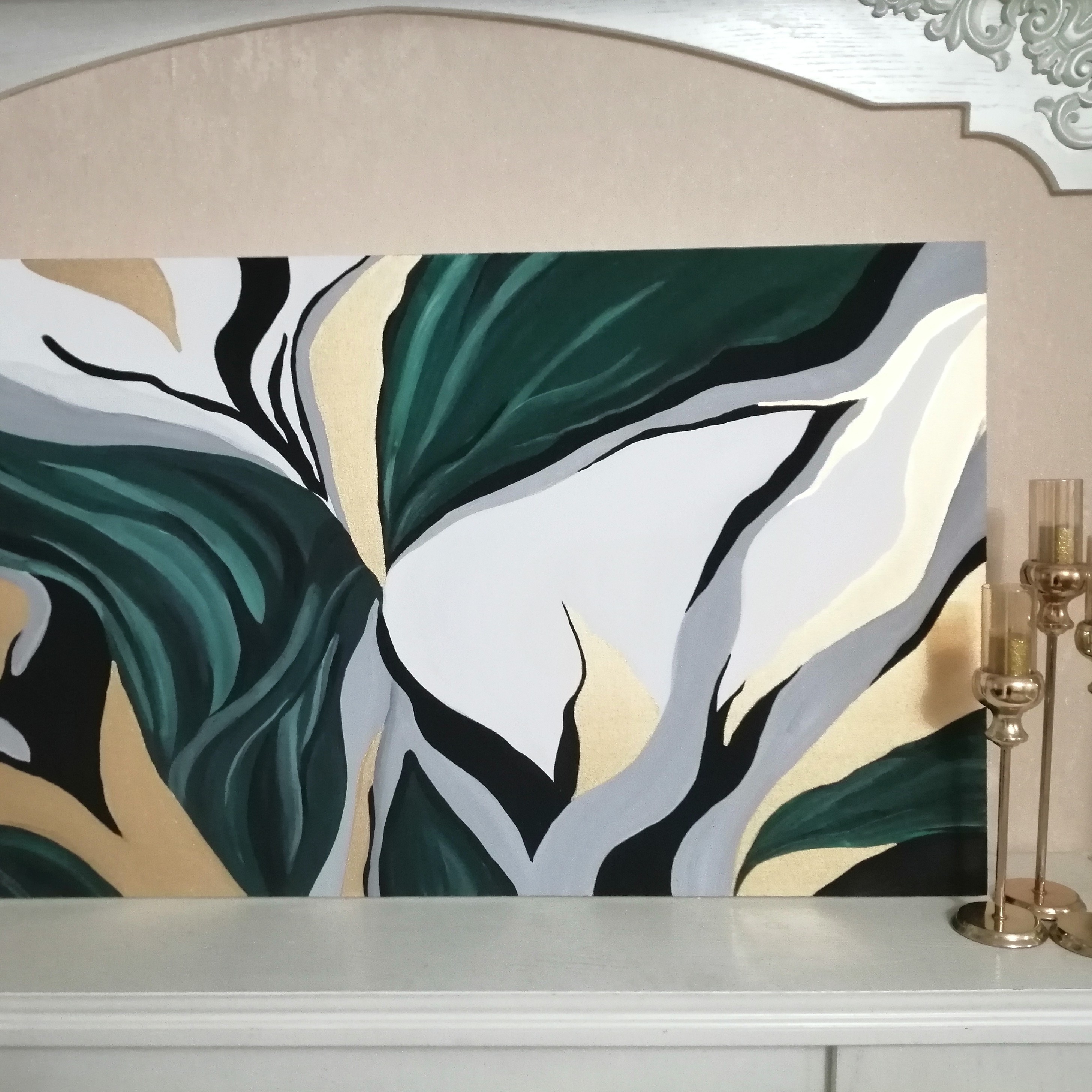 تابلو ورق طلا و برجسته و نقاشی بر روی بوم دیپ از  جنس خوب و عالی مناسب منازل و مکانهای مدرن و شیک