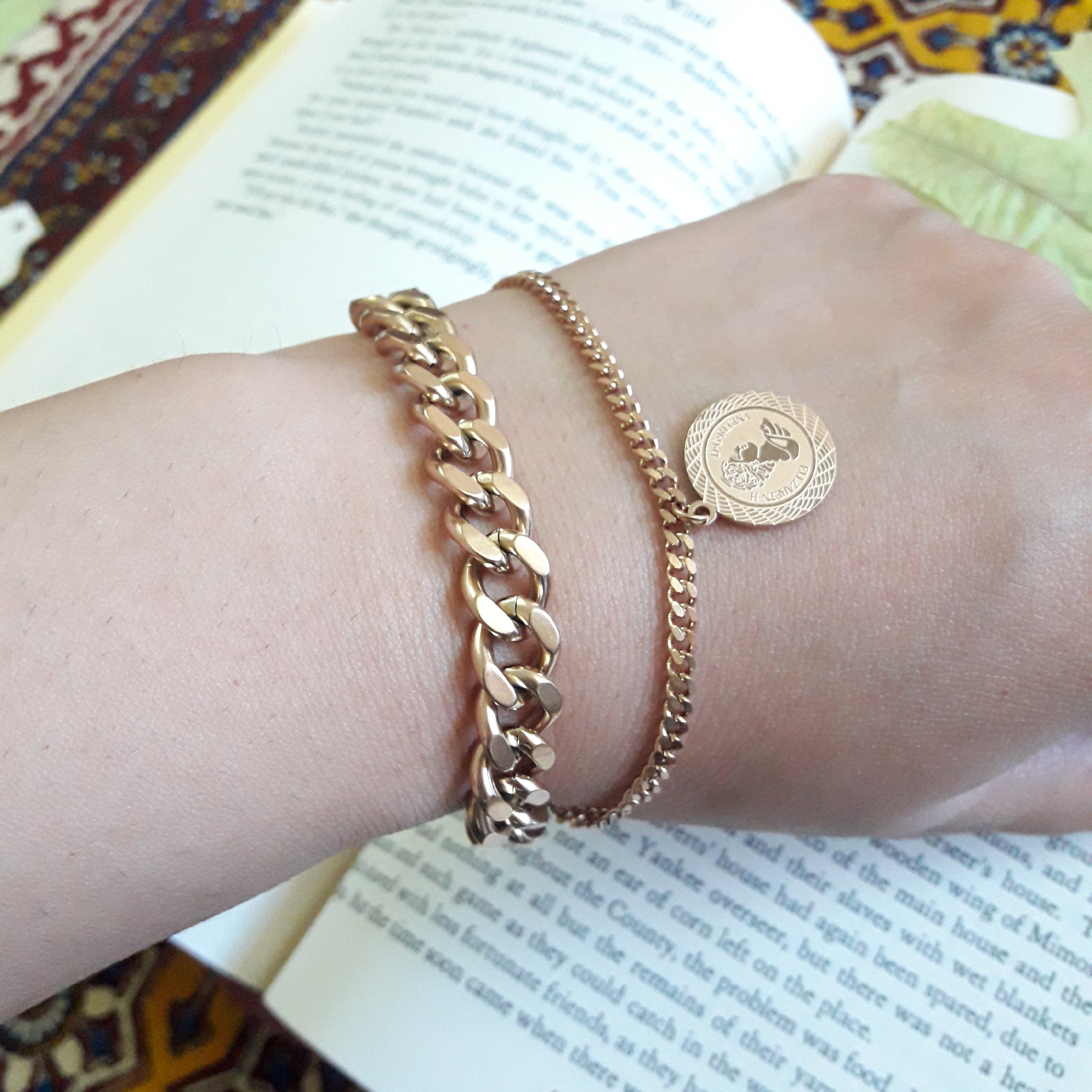 دستبند استیل ژوپینگ دو ردیفه