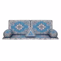 ست 6 تکه پشتی سنتی طرح قاجار آبی