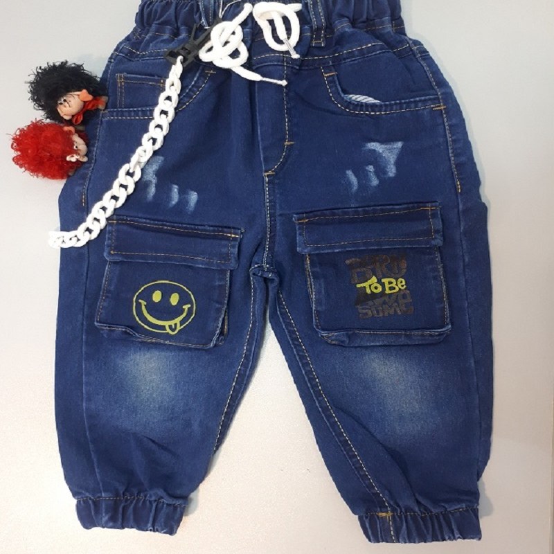 شلوار لش پسرانه-جنس لی اعلا-زنجیردار-6جیب-سایز 4 سال تا 8سال