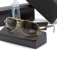 عینک آفتابی خلبانی پرسول Persol شیشه سنگ UV400 دسته فنری