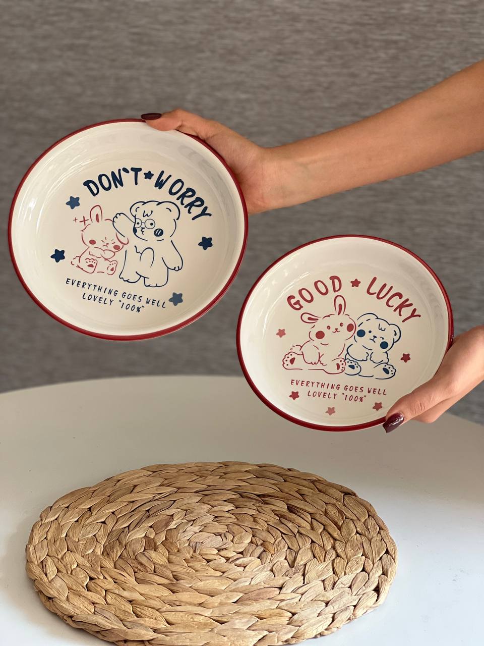 بشقاب گود فانتزی- طرح خرس و خرگوش GOOD LUCKY