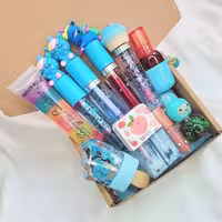 باکس کارتونی رنگ آبی (ده تکه به همراه تینت طرح گوش پاکن هدیه )