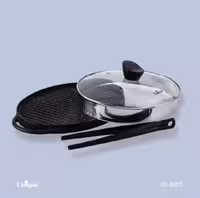 تابه گریل چدن گرد بزرگ یونیک سایز-30-بدون چوب کد un-6003