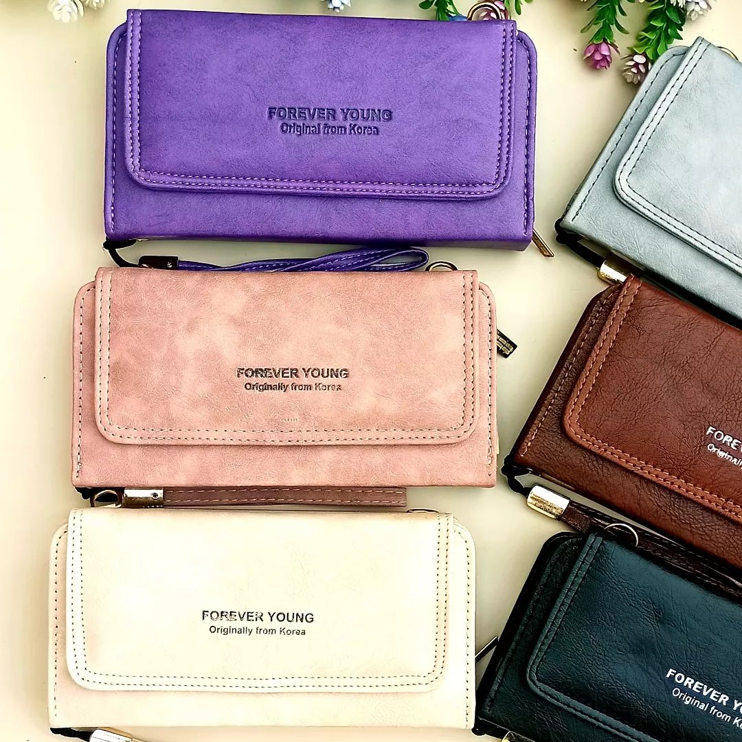 کیف پول دوشی و دستی    عسلی سفید صورتی سبز