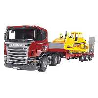 اسکانیای حمل لودر loader truck with CAT Bulldozer bruder 3555