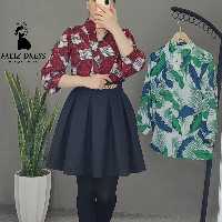 شومیز  یقه هفتی جنس کرپ الیزه پارچه وارداتی درجه یک سایز بندی 38 -44