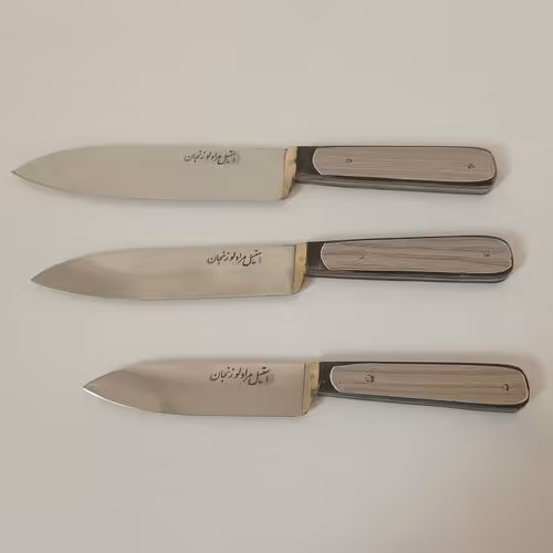 سرویس چاقو آشپزخانه استیل براق ضد زنگ 3 تایی  مرادلو 