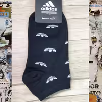 جوراب مچی  اسپرت تمام نقشه آدیداس رنگ مشکی پک 6تایی