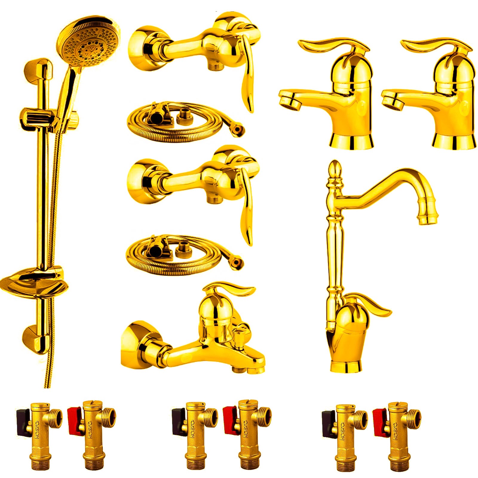 ست شیرالات رز مدل ونیز مکس مجموعه 15 عددی طلایی