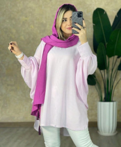 پانچو زنانه کرپ مدل رز سایز بزرگ