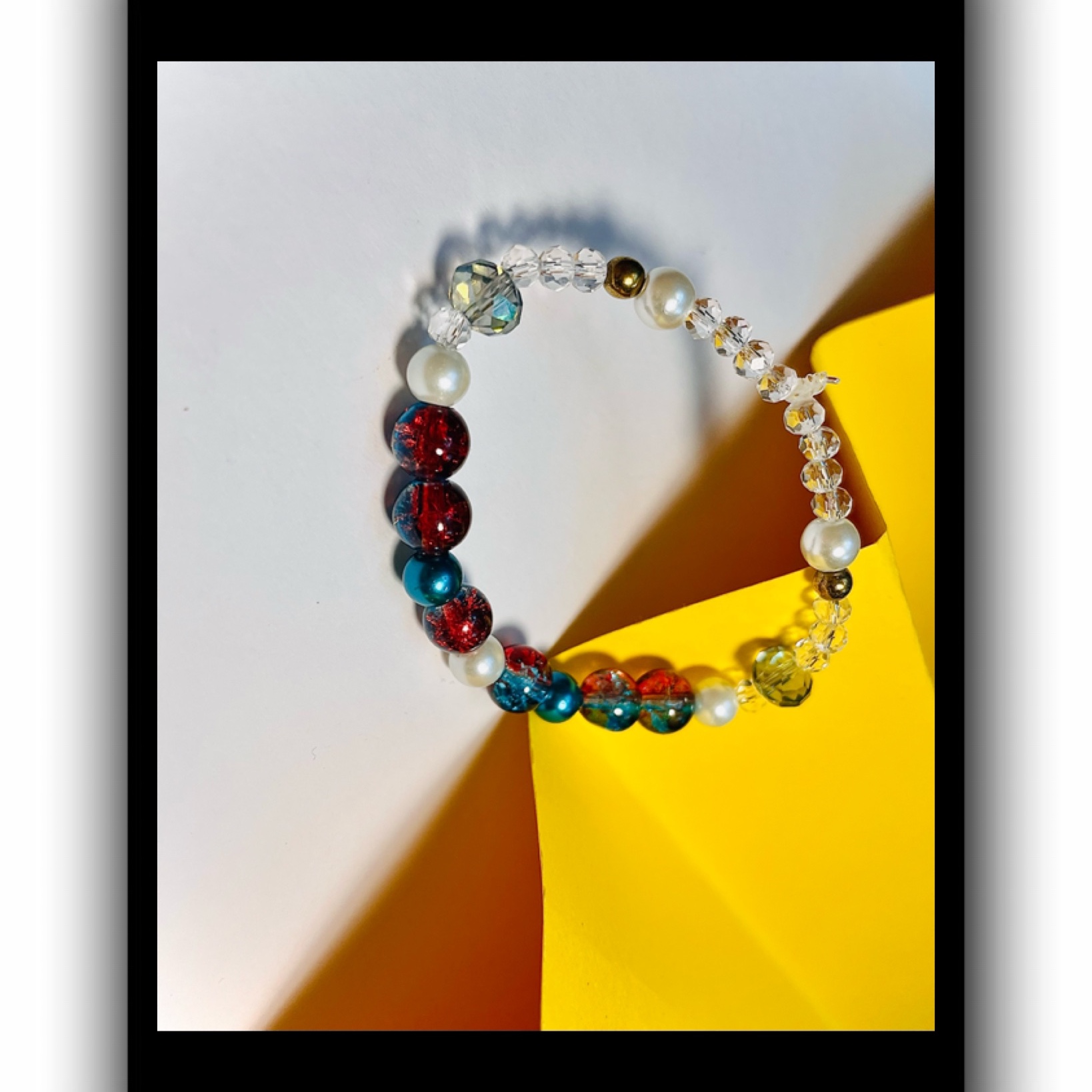 دستبند کشی دستساز کریستال و گلس اکسسوری ققنوس