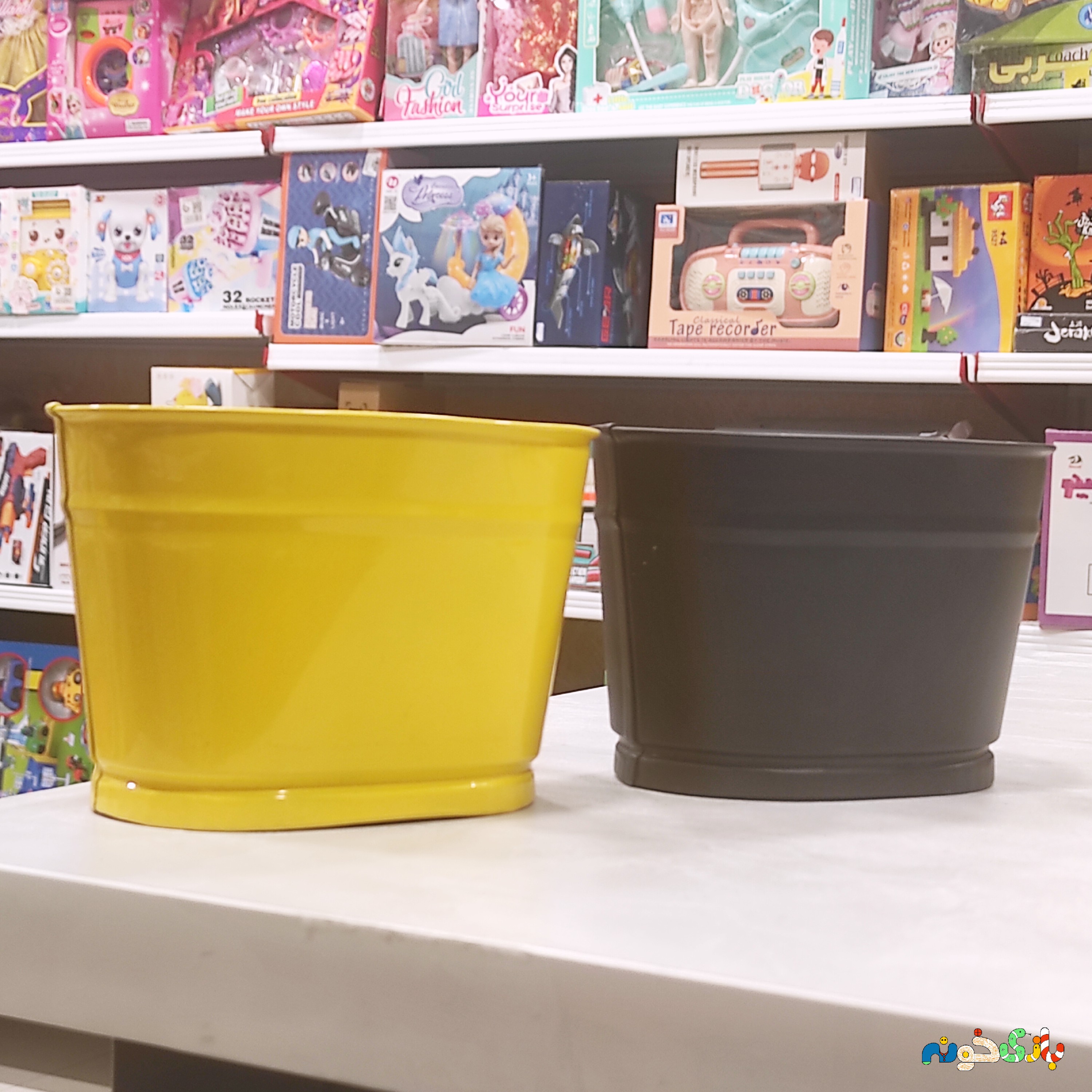 باکس سطل فلزی بیضی شکل ابعاد 13 در 9 سانت