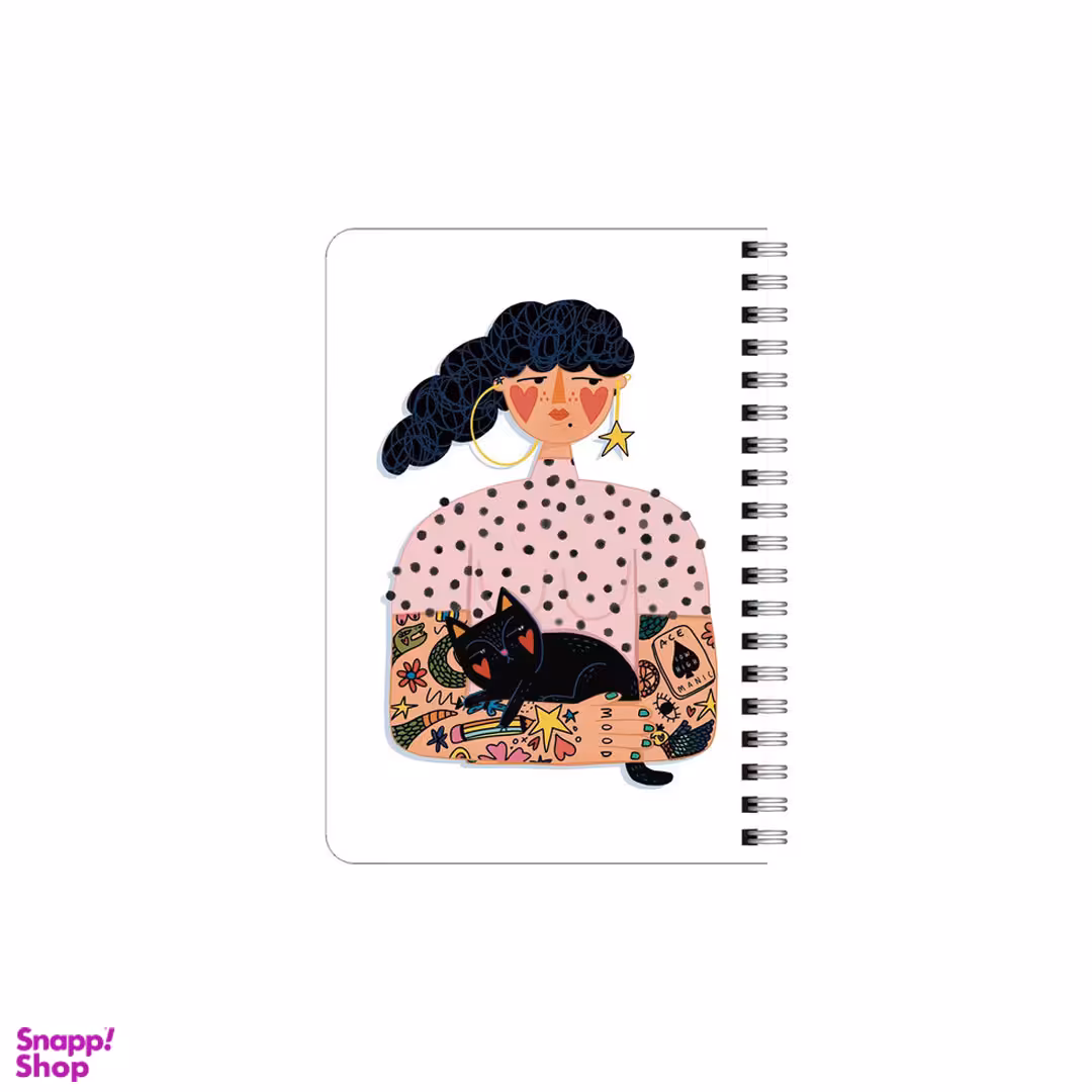 دفترچه یادداشت 80 برگ بامبیلیپ مدل چوبی طرح دختر ستاره ای و پیشی کد 1308167